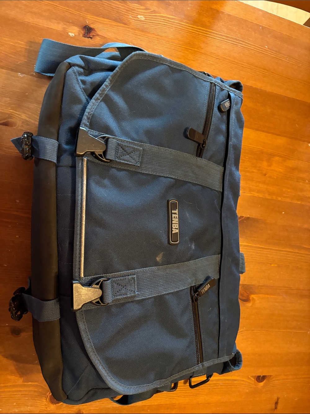 Tenba Navy Blue Men's Camera or Messenger Bag with Buckle Straps